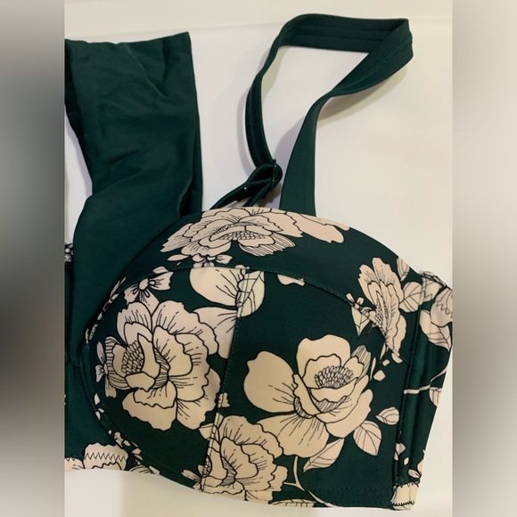 Adore Me Green and White Floral Off Shoulder Bikini Top NWT Size 0X - Picture 10 of 11